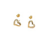 Boucles Cœur Zirconium Plaquées Or Clous