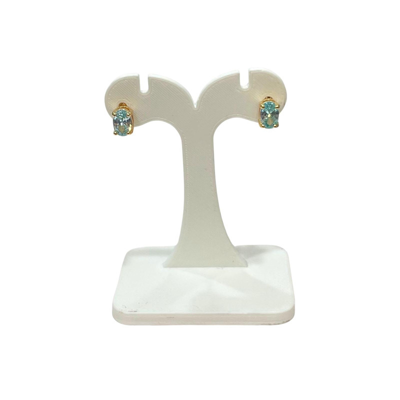 Boucles Aigue Marine Plaquées Or