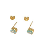 Boucles Aigue Marine Plaquées Or
