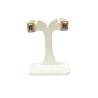 Boucles Améthyste et Zirconium Rectangulaires Plaquées Or