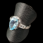 Bague Topaze bleue argent 925 Taille 58