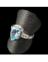 Bague Topaze bleue argent 925 Taille 58