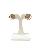 Boucles Zirconium Arbre de Vie Plaquées Or