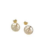 Boucles Zirconium Arbre de Vie Plaquées Or