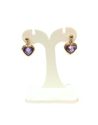 Boucles Améthyste Cœur Plaquées Or