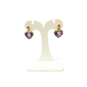 Boucles Améthyste Cœur Plaquées Or