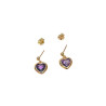 Boucles Améthyste Cœur Plaquées Or