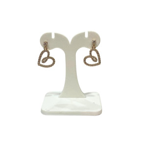 Boucles Zirconium Cœur Complet Plaquées Or