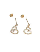 Boucles Zirconium Cœur Complet Plaquées Or