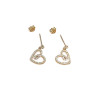 Boucles Zirconium Cœur Complet Plaquées Or