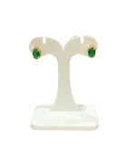 Boucles Emeraude de Synthèse Plaquées Or