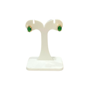 Boucles Emeraude de Synthèse Plaquées Or