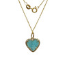 Pendentif Amazonite Cœur avec Chaîne 45cm Plaqué Or