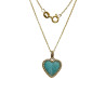 Pendentif Amazonite Cœur avec Chaîne 45cm Plaqué Or