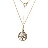 Pendentif Multipierres Arbre de Vie avec Chaîne 45cm Plaqué Or