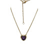Pendentif Améthyste Cœur avec Chaîne 45cm Plaqué Or