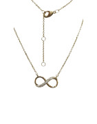 Pendentif Zirconium Infini avec Chaîne 45cm Plaqué Or