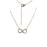 Pendentif Zirconium Infini avec Chaîne 45cm Plaqué Or