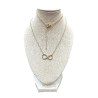 Pendentif Zirconium Infini avec Chaîne 45cm Plaqué Or