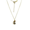 Pendentif Saphir et Zirconium avec Chaîne 45cm Plaqué Or