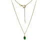 Pendentif Emeraude de Synthèse avec Chaîne 45cm Plaqué Or