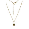 Pendentif Emeraude de Synthèse avec Chaîne 45cm Plaqué Or
