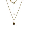 Pendentif Saphir Goutte avec Chaîne 45cm Plaqué Or