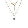 Pendentif Aigue Marine avec Chaîne 45cm Plaqué Or