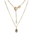 Pendentif Aigue Marine avec Chaîne 45cm Plaqué Or