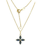 Pendentif Saphir Etoile avec Chaîne Plaqué Or
