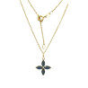 Pendentif Saphir Etoile avec Chaîne Plaqué Or