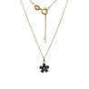 Pendentif Saphir Fleur avec Chaîne 45cm Plaqué Or