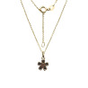 Pendentif Saphir Fleur avec Chaîne 45cm Plaqué Or