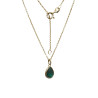 Pendentif Emeraude de Synthèse Goutte avec Chaîne 45cm Plaqué Or