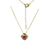 Pendentif Rubis de Synthèse et Zirconium avec Chaîne 45cm Plaqué Or