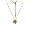 Pendentif Rubis de Synthèse et Zirconium avec Chaîne 45cm Plaqué Or