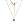 Pendentif Rubis de Synthèse avec Chaîne 45cm Plaqué Or