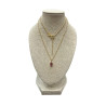 Pendentif Rubis de Synthèse avec Chaîne 45cm Plaqué Or