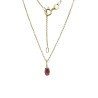 Pendentif Rubis de Synthèse avec Chaîne 45cm Plaqué Or