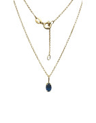 Pendentif Saphir avec Chaîne 45cm Plaqué Or