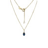 Pendentif Saphir avec Chaîne 45cm Plaqué Or