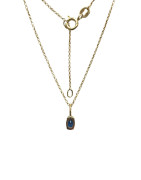 Pendentif Saphir avec Chaîne 45cm Plaqué Or