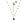 Pendentif Saphir avec Chaîne 45cm Plaqué Or