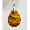 Pendentif Œil de Tigre Goutte 4 cm sur Chaîne Acier Inox 40 + 5 cm (2)