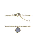 Bracelet Calcédoine Facettée Rond 18cm Plaqué Or