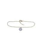 Bracelet Calcédoine Facettée Rond 18cm Plaqué Or