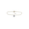 Bracelet Calcédoine Facettée Rond 18cm Plaqué Or