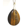 Pendentif Œil de Tigre Goutte 4 cm sur Chaîne Acier Inox 40 + 5 cm (3)