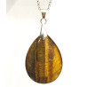 Pendentif Œil de Tigre Goutte 4 cm sur Chaîne Acier Inox 40 + 5 cm (3)