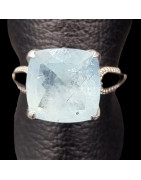 Bague Aigue marine Argent 925 Taille 57